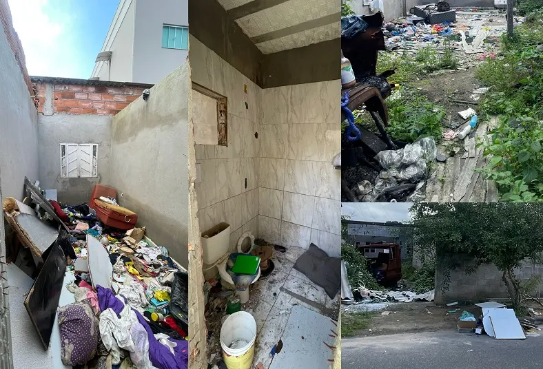 Casa tomada por lixo gera problemas no Planalto, Linhares