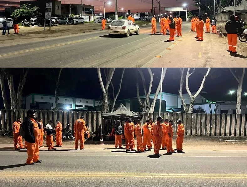 Manifesto de trabalhadores na Estrada do Pontal, Linhares. “Vamos começar a greve”