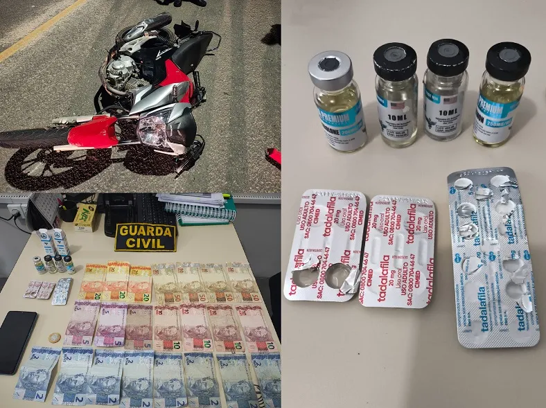 Motociclista sem CNH detido pela GCM de Linhares, e portava anabolizantes
