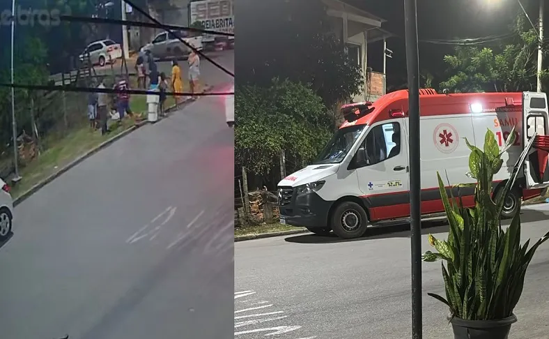 Samu socorre ciclista no Nova Esperança, Linhares. Acidente entre bike e carro