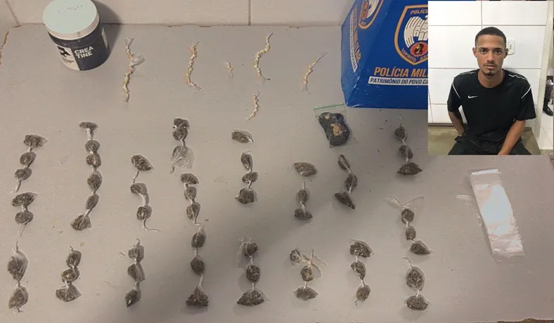 Flagrado usando maconha em via pública em Linhares tinha mais drogas em casa