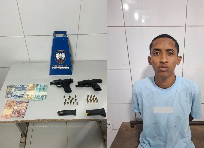 Tiros, perseguição, apreensão de pistolas e detenção no Centro de Linhares