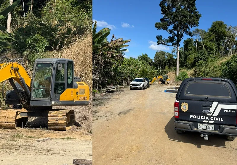 Localizada máquina furtada em Linhares. Ladrão contratou plataforma para o transporte