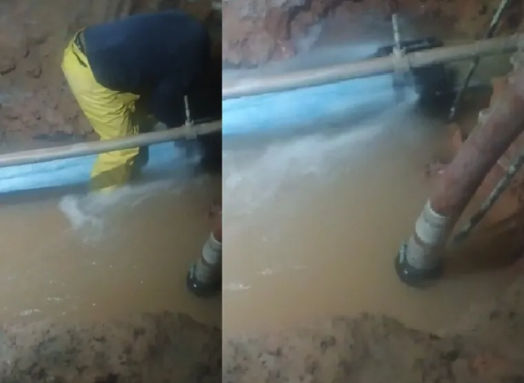 Perrengue de água: Adutora rompe e complica a vida em bairros de Linhares