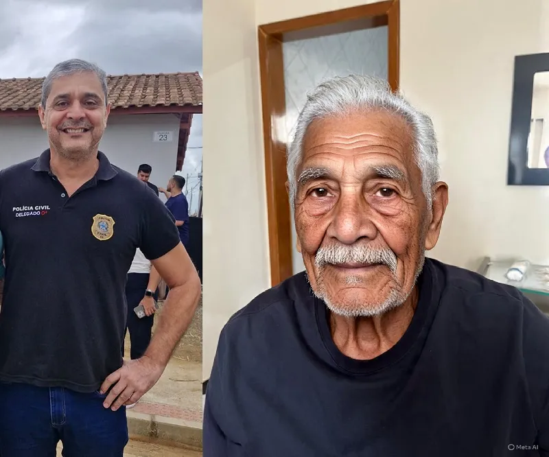 Vejam como será o delegado Fabrício Lucindo Lima (segundo a IA) aos 90 anos