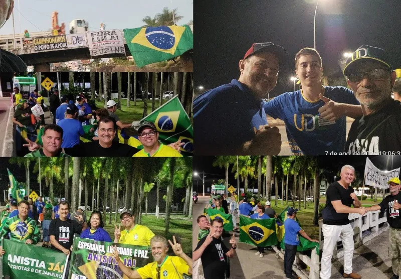 Viaduto de Linhares: Grupo se manifesta contra Lula e STF