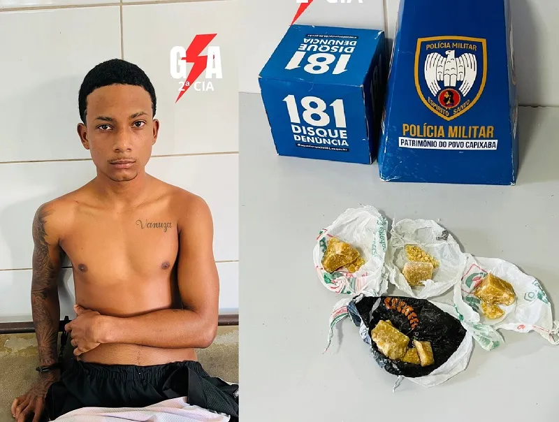G.A. apreende crack após incursão a pé no Beco do Nego Dito, Linhares. Prejú pro tráfico é de R$ 4 mil