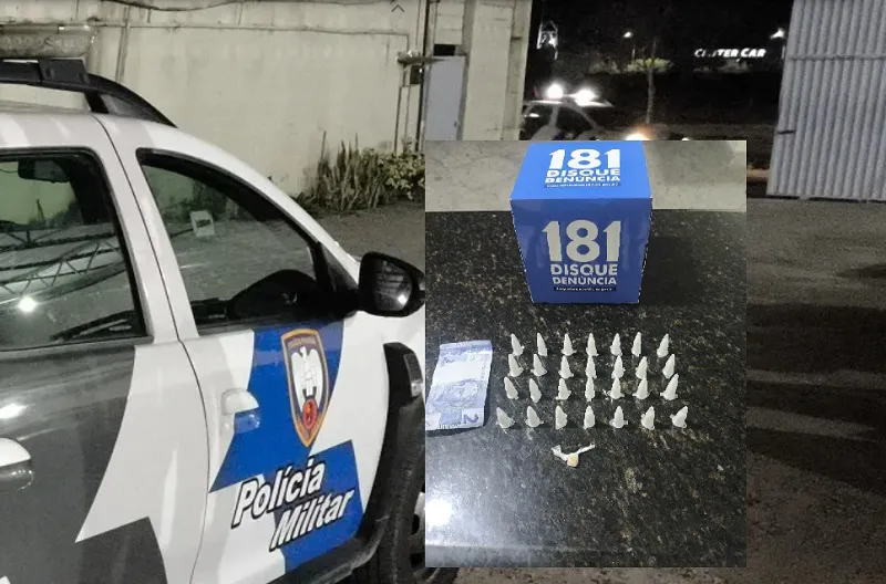 Droga apreendida no Santa Cruz. Menor levado para a delegacia de Linhares e Dandam é citado
