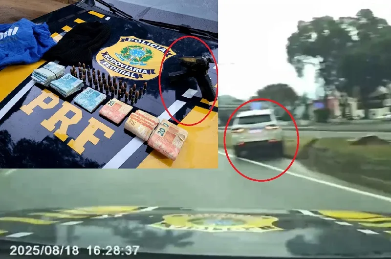 Foragido da justiça em Jeep Compass conduzido por adolescente em fuga na BR-101. PRF acabou com a “festa”