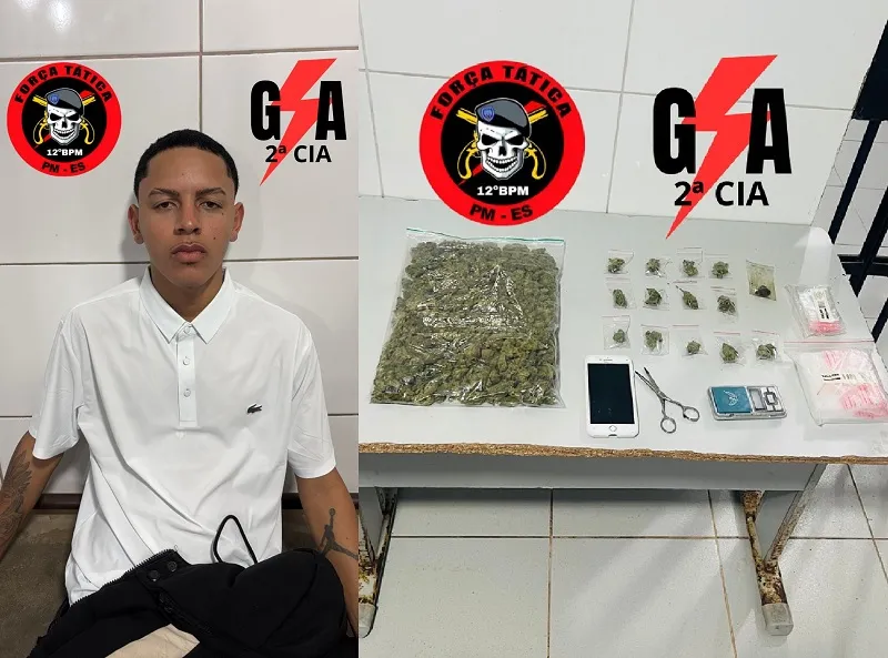 Muito skank apreendido e suspeito detido no Centro de Linhares