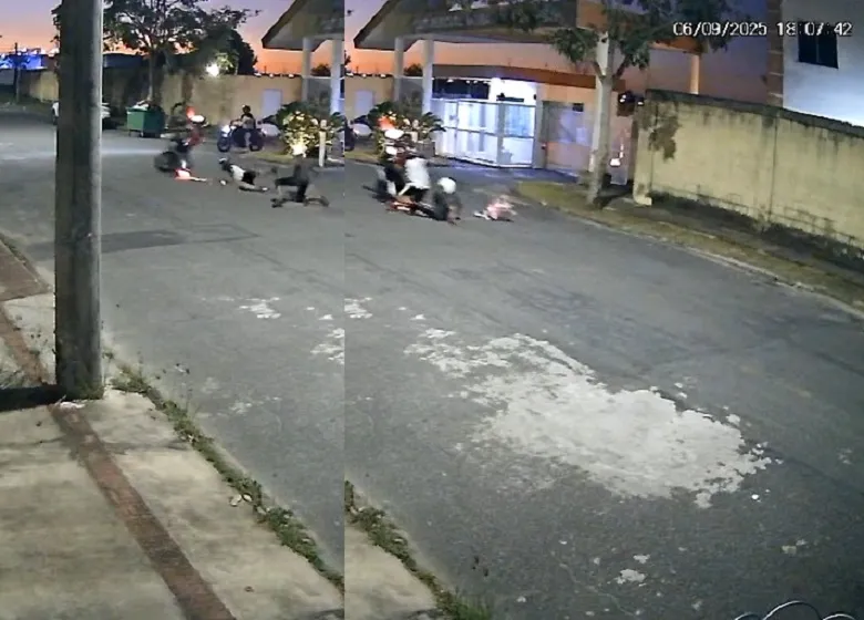 Moto empina e quase causa acidente em Linhares. Cena impressiona
