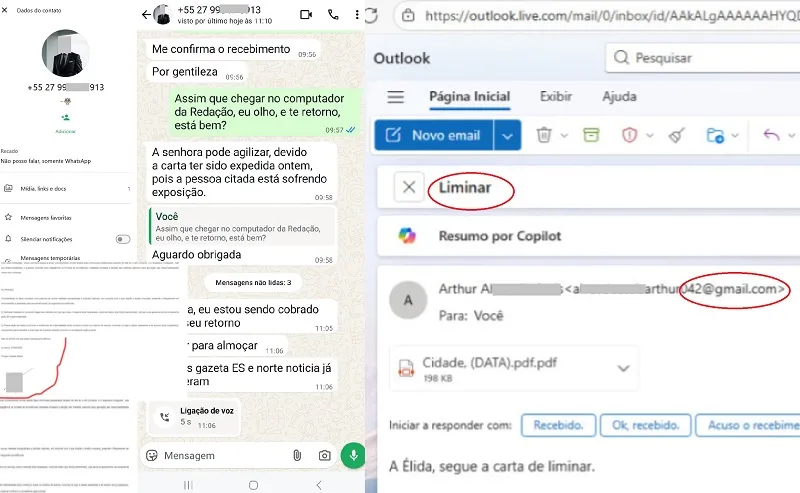 Falsificação de nomes, ameaça e coação: tudo para tentar censurar notícia em Linhares