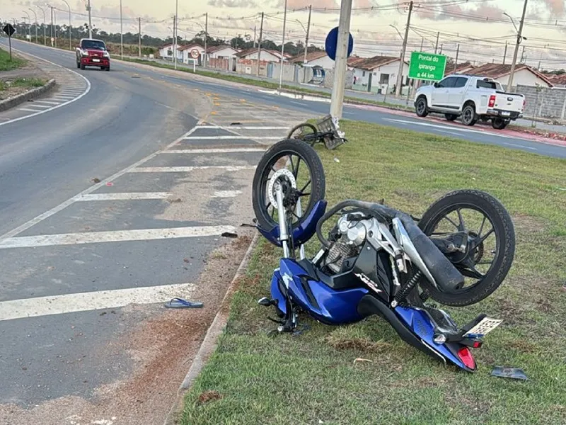 Motociclista ferido em acidente na Estrada do Pontal, Linhares