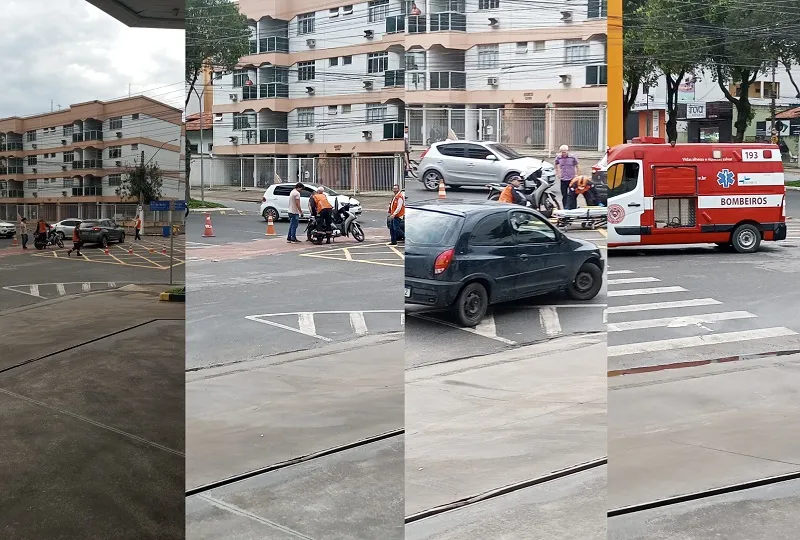 Acidente com vítima no Centro de Linhares. “Precisa de quebra-molas”