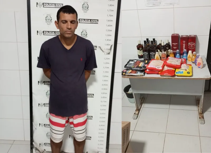 Homem flagrado em cena de furto em supermercado de Linhares