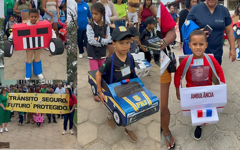 Crianças se “transformam” em carros oficiais em Sooretama