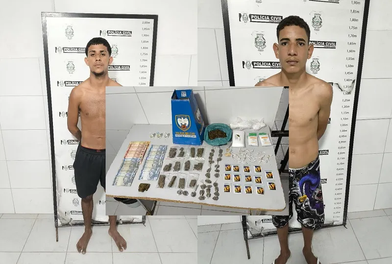 Sooretama: ROR apreende drogas, moto e leva dois suspeitos para a delegacia