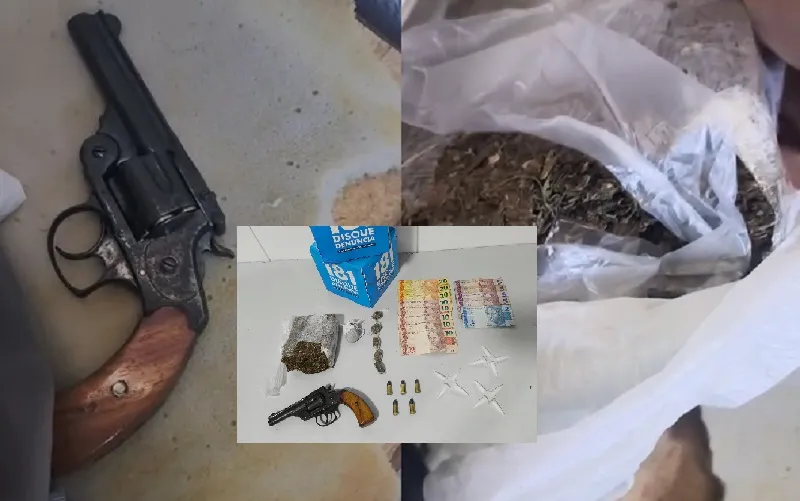 ROR apreende revólver, meio tablete de maconha e 2 menores da “turma do Dandan” em Linhares