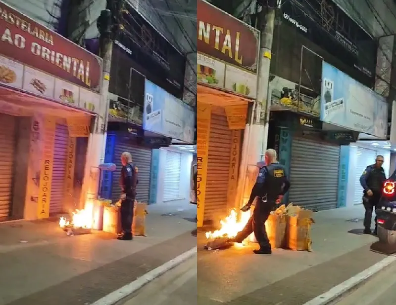 GCM elimina incêndio e afasta risco no Centro de Linhares. AMORCEL se manifesta