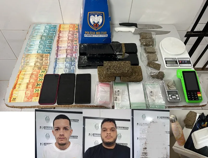 Muita maconha e dinheiro aprendidos, e homem e casal detidos em Linhares