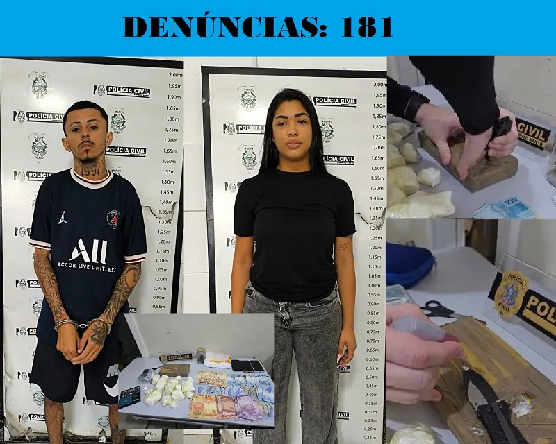 Mais de 2kg e meio de cocaína apreendidos e casal preso pela PC em Linhares