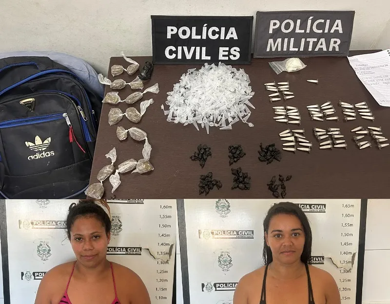 Mulheres presas em Rio Bananal: Drogas e Polo apreendidos