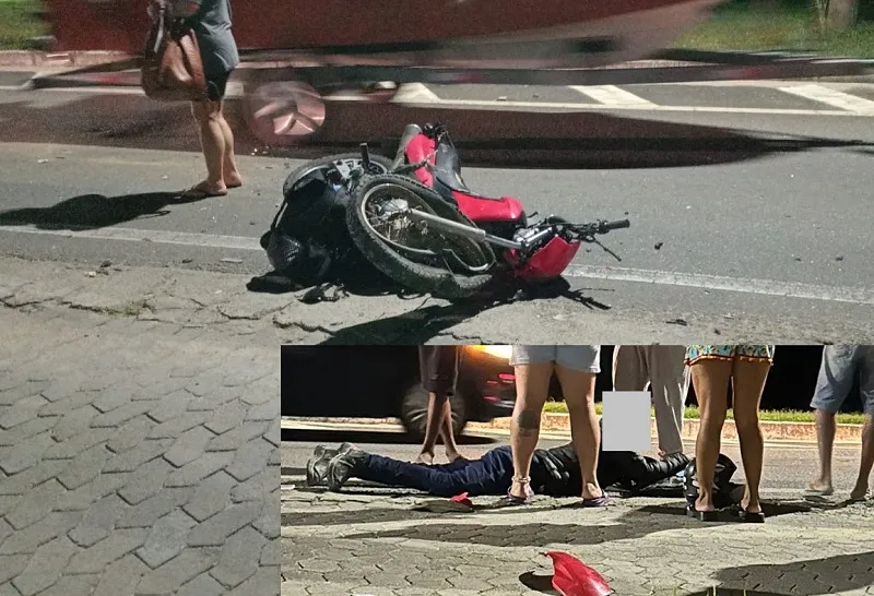 Acidente na Estrada do Pontal, em frente ao “trevo das casinhas do Aviso”