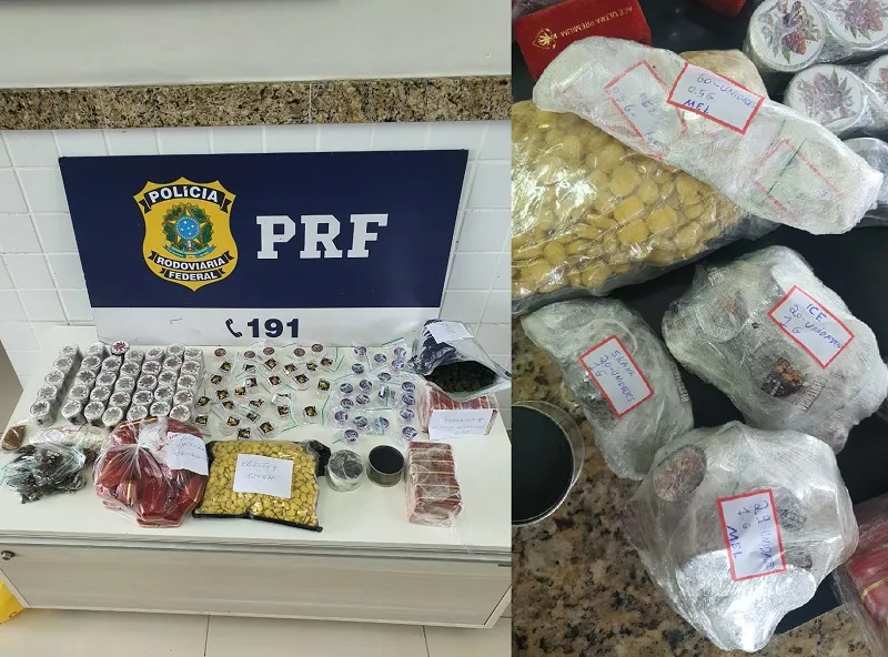 HB20 com muita droga abordado pela PRF BR-101, em Itapemirim. Casal foi preso