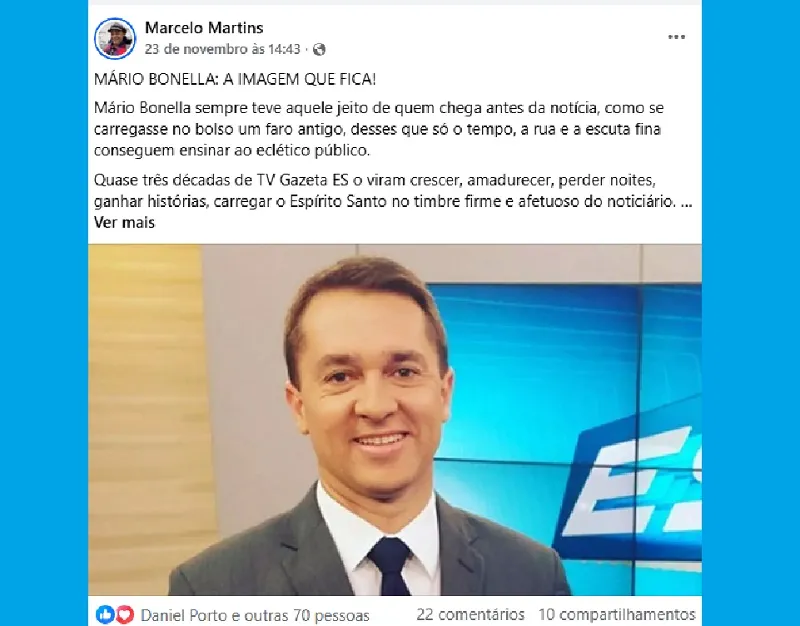 Mário Bonella: A Imagem que fica! Marcelo Martins emociona ao falar do apresentador