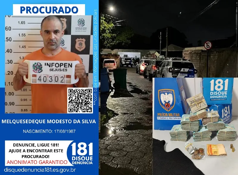 Roubo e confronto com ferido em Linhares: Suspeito está no 181