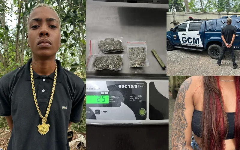 Casal detido com maconha na Praça 22 de Agosto. Ação da GCM