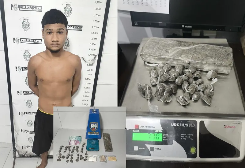 G.A. interrompe tráfico na escada, em Sooretama. Quase 1kg de droga