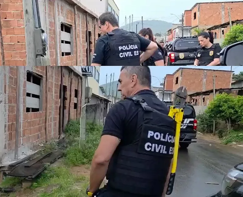 Bandidagem de cabelos em pé em Viana e Cariacica. Olhe nas costas desse policial