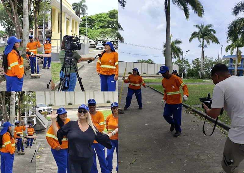 Garis dançarinos felizes da vida na telinha em Linhares