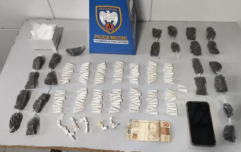 Drogas apreendidas durante entrega por app em Linhares
