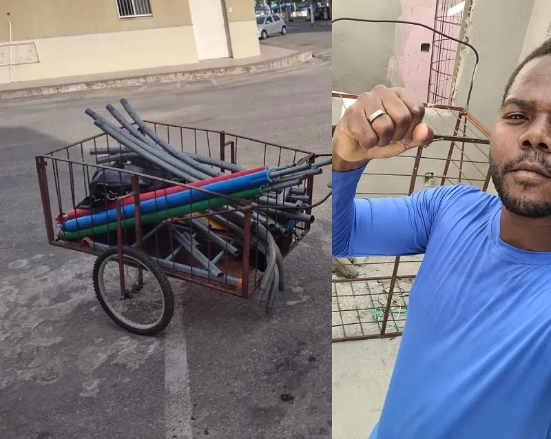 Leitor se emociona: Encontrado carrinho de mão furtado em Linhares