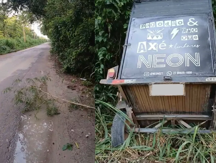 Cena de acidente na Estrada de Jataipeba preocupa fãs de banda de Linhares
