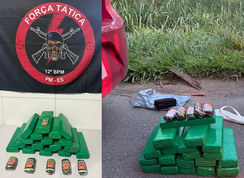 Mais de 10kg de drogas apreendidos em Linhares. Dois conduzidos à delegacia