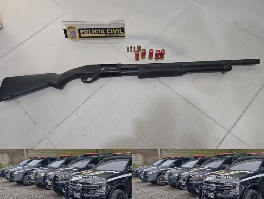 Mulher e homem presos, e arma apreendida em Linhares