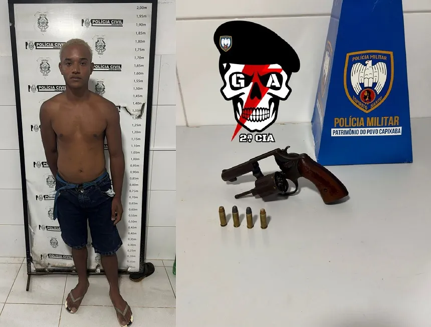 Casal de namorados abordado, e arma apreendida pelo GA em Linhares