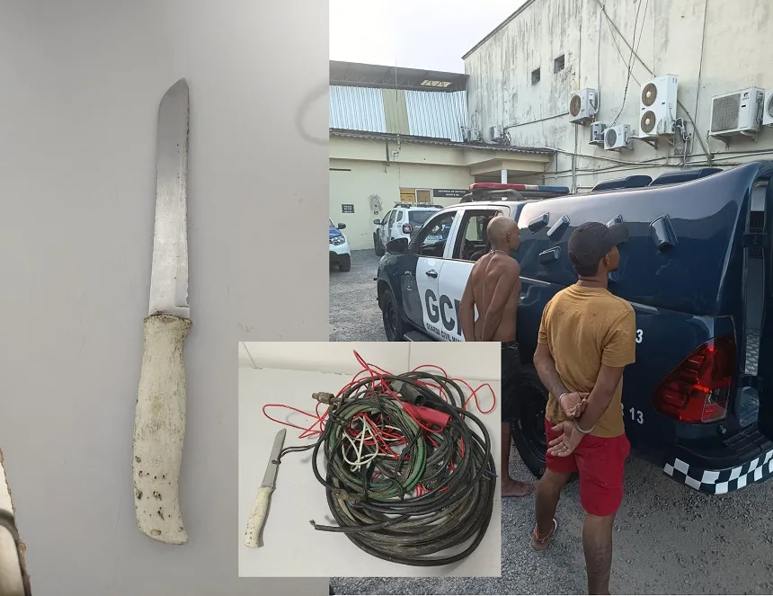 Dupla é presa após furtar cabos de cobre em loja de veículos em Linhares