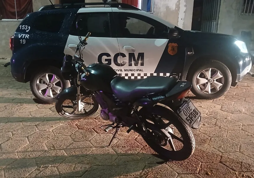 Moto roubada no Stª Cruz é recuperado pela GCM de Linhares