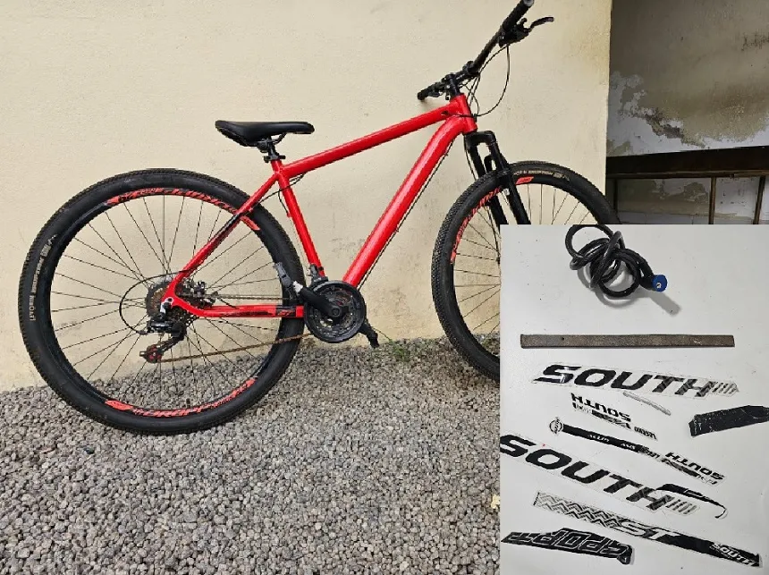 Bike recuperada: suspeito tentou dificultar identificação, mas militares foram rápidos