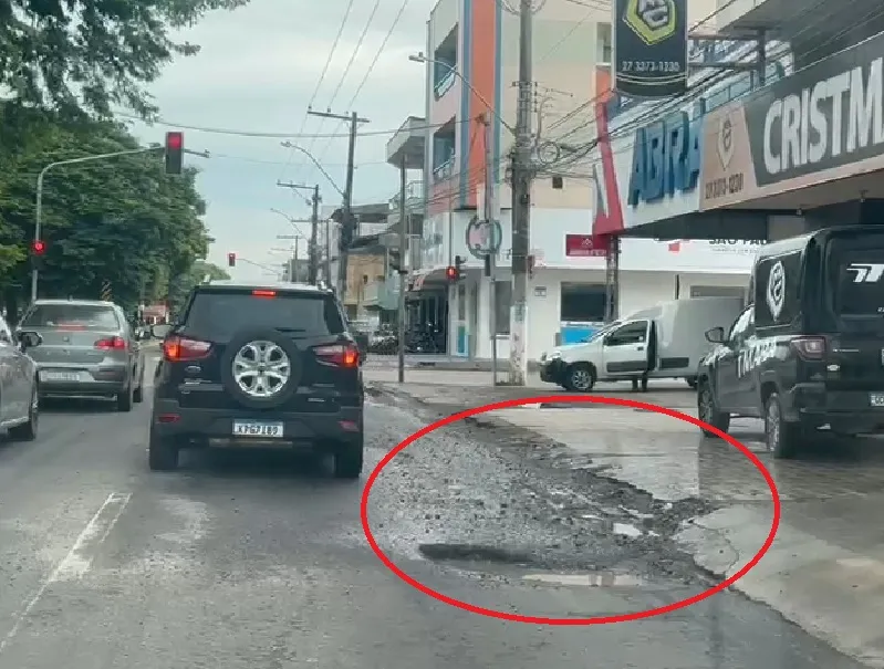 Prejú na BR-101, Linhares. “Precisa de manutenção”