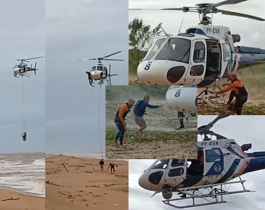 Resgate no mar em Linhares após problema com jet ski