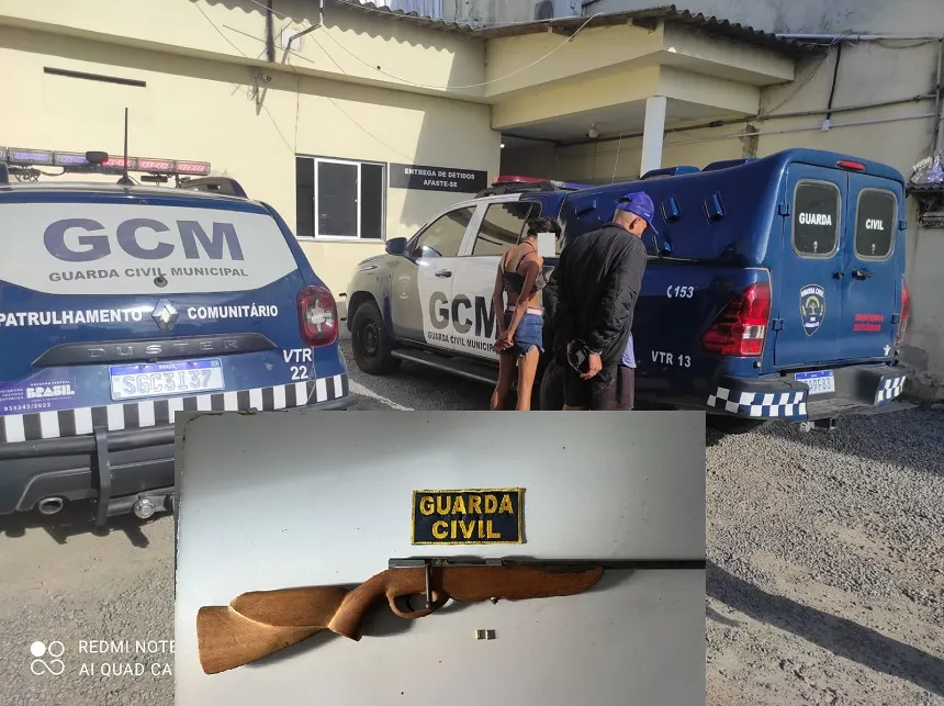 Arma e munição apreendidas em residência em Linhares. “Achei”