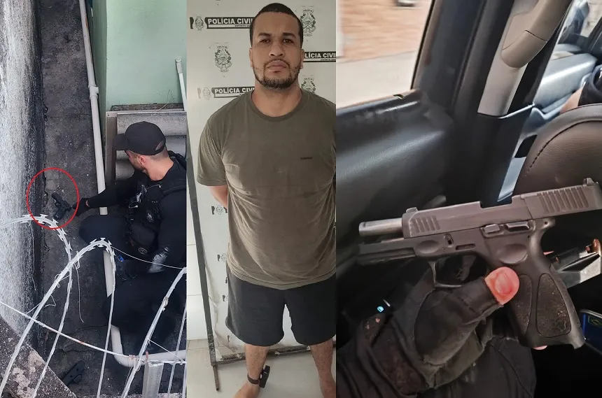 Homem com tornozeleira tenta se livrar de pistola e é preso (de novo) em Sooretama