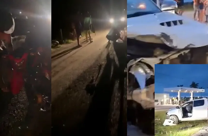 Acidentes na Estrada do Pontal, um deles ainda no bairro Aviso