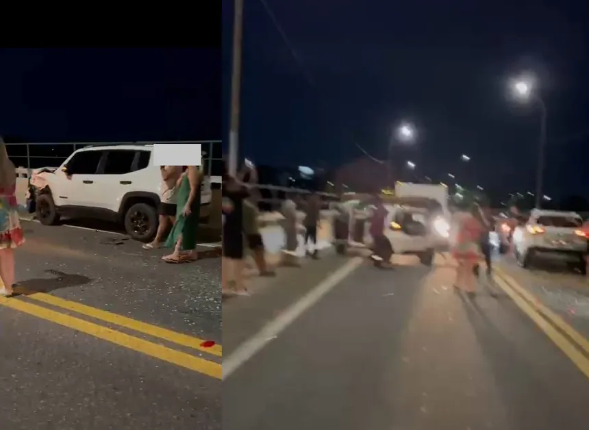 Acidente envolve três veículos e “fecha” a Ponte Joaquim Calmon em Linhares