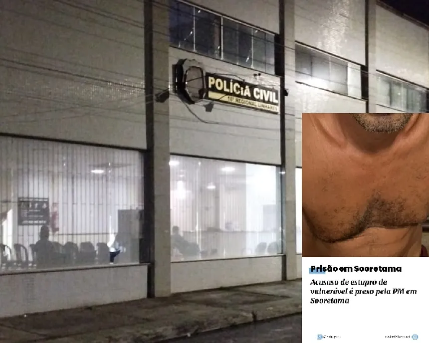 Preso por crime de estupro passa mal na delegacia de Linhares